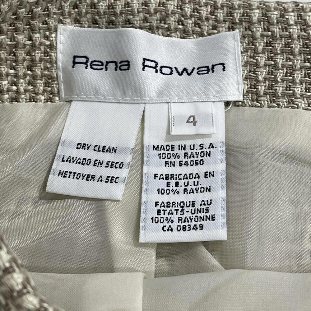 Rena Rowan Women’s Size 4 Small Brown Beige Tweed Vintage Pencil Skirt NWT - Picture 6 of 11